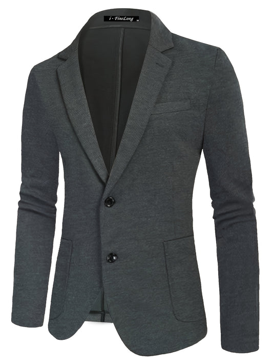 Men's Solid Single Breasted Blazer Jacket